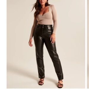 Abercrombie & Fitch Black Faux Leather Pants 25 short